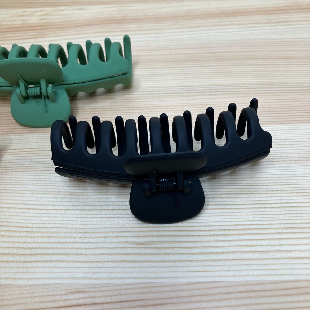 3pc Matte Large Claw Hair Clips Accessories Set Black Dusty Rose Pink Sage Green - Picture 15 of 16